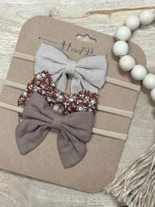 Neutral Baby Bows Set of 3
