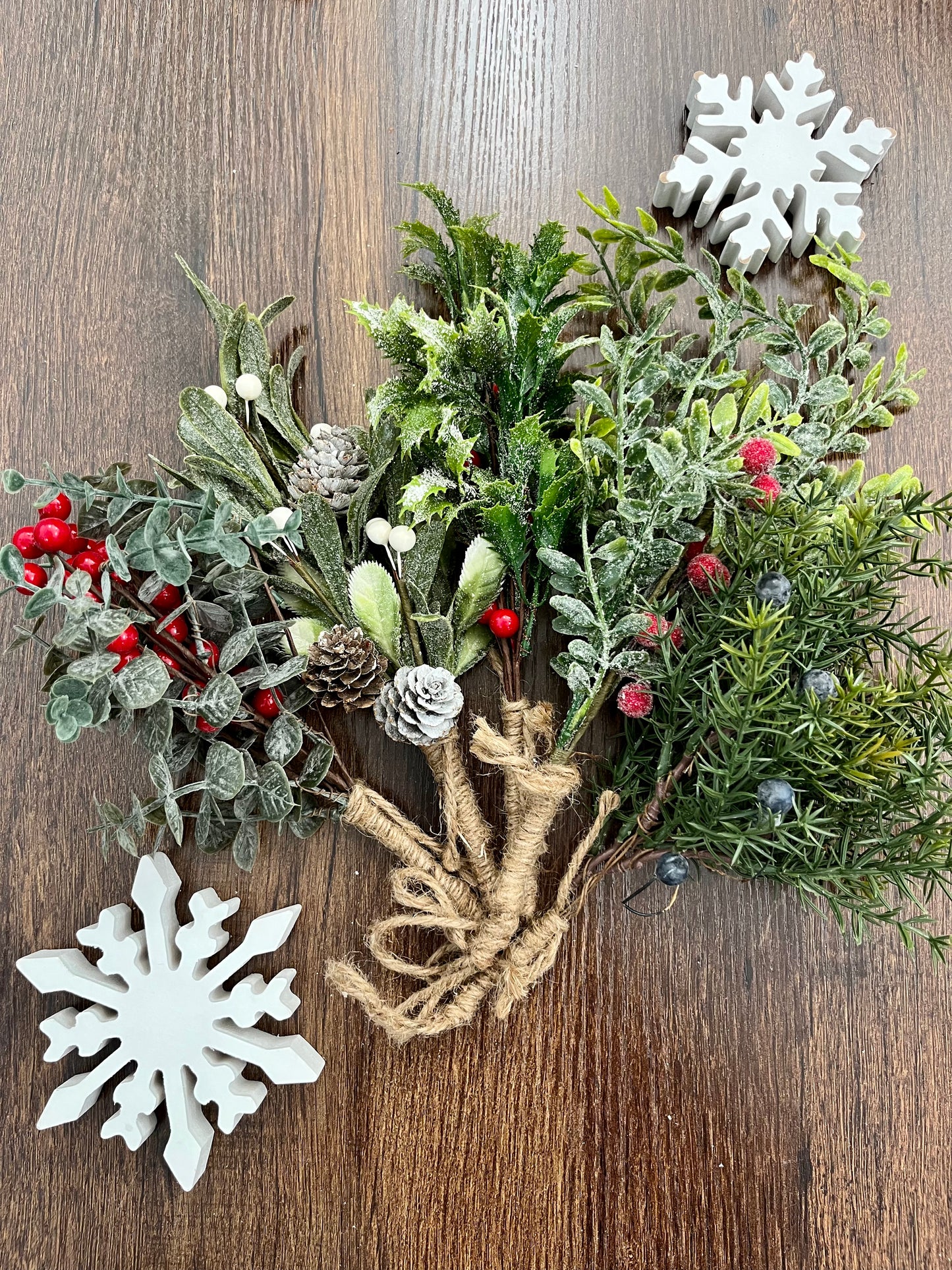 Faux Evergreen Berry Bunch