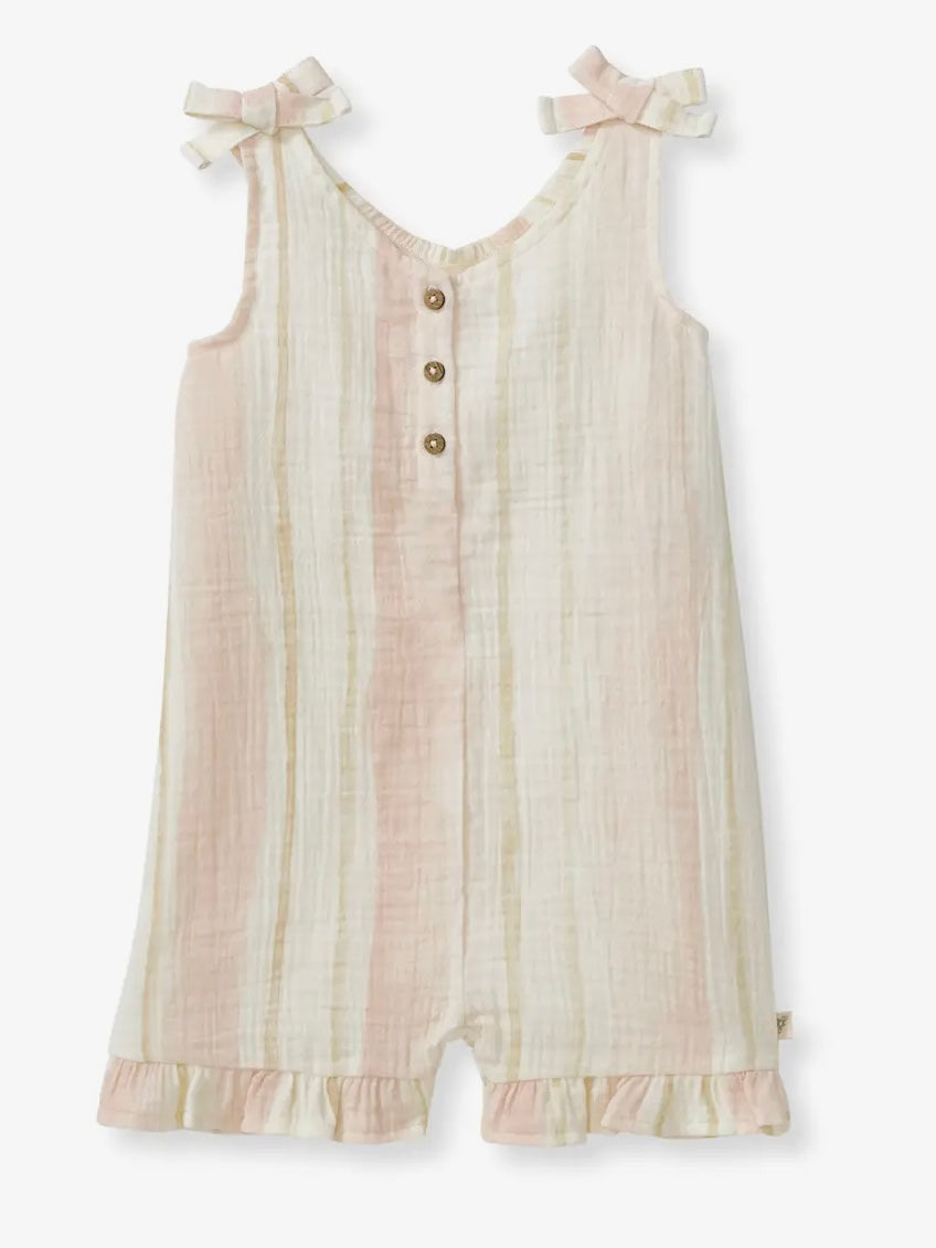Girls Sunny Days Striped Romper - Terra Cottage