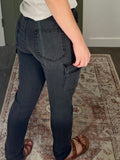 Charcoal Cargo Stretch Denim Joggers