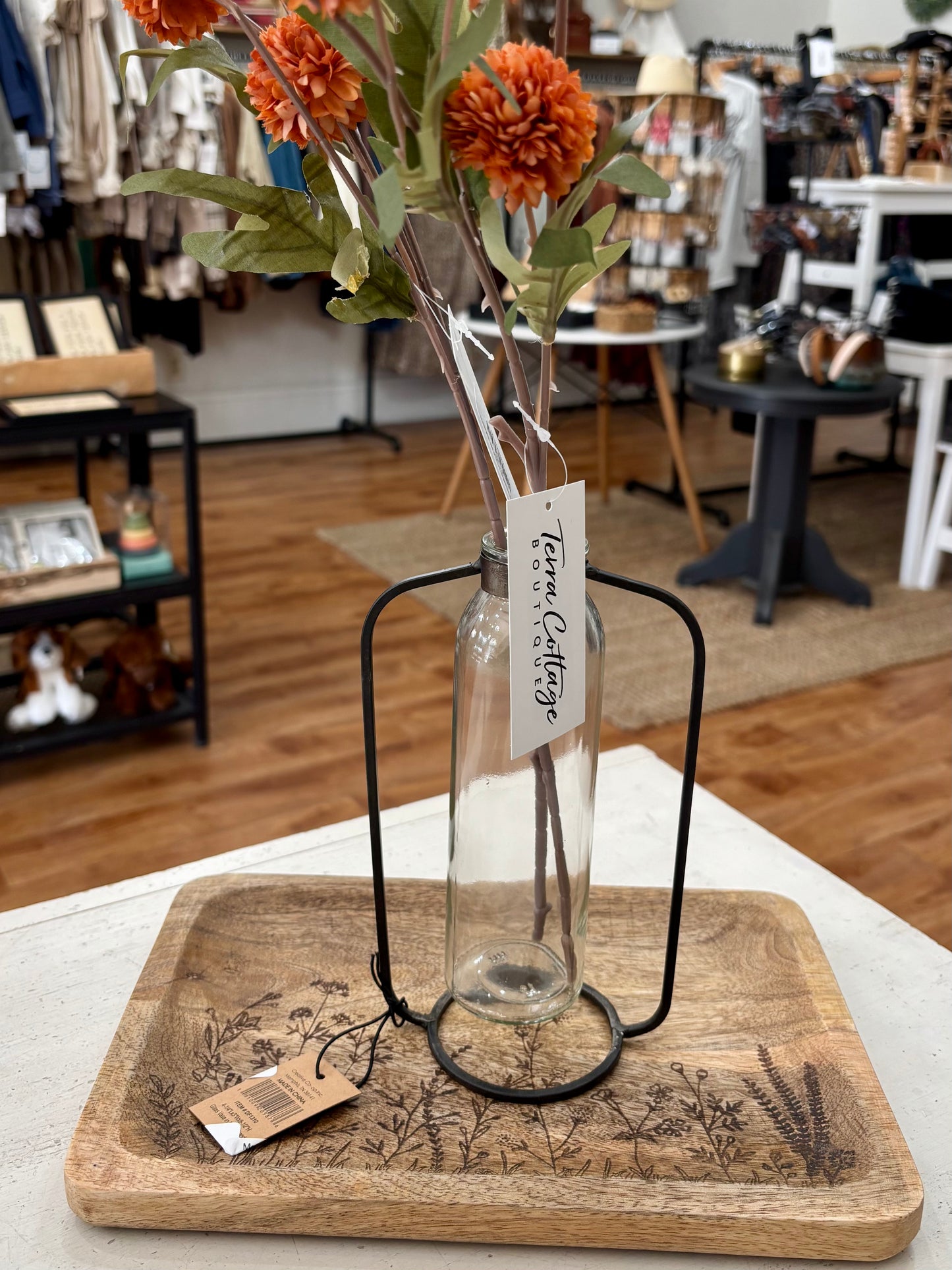 Metal And Glass Bud Vase