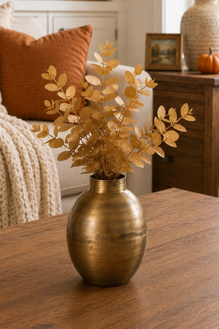 Antiqued Brass Bud Vase
