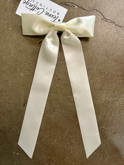 Silky Satin Bow Lace Hair Clip