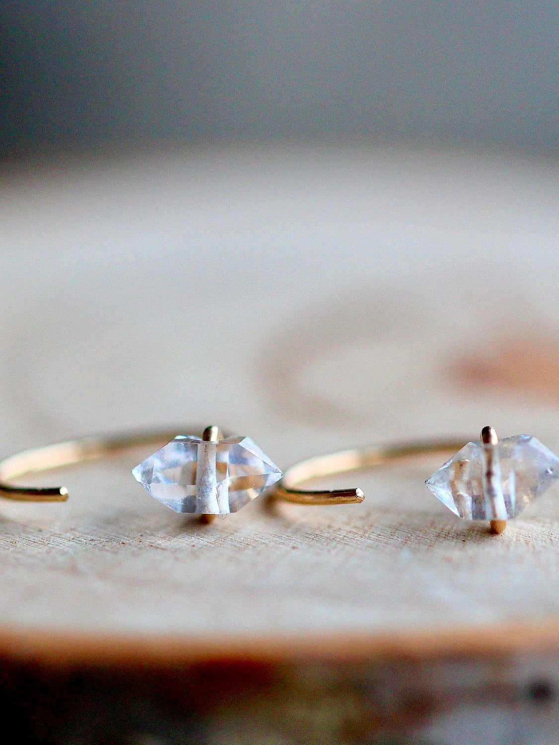 Herkimer Diamond Huggie Earrings