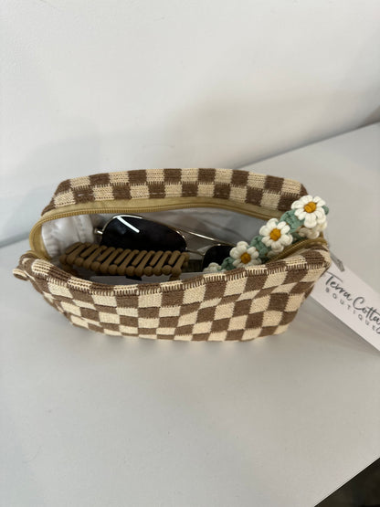 Checkered Makeup Pouch