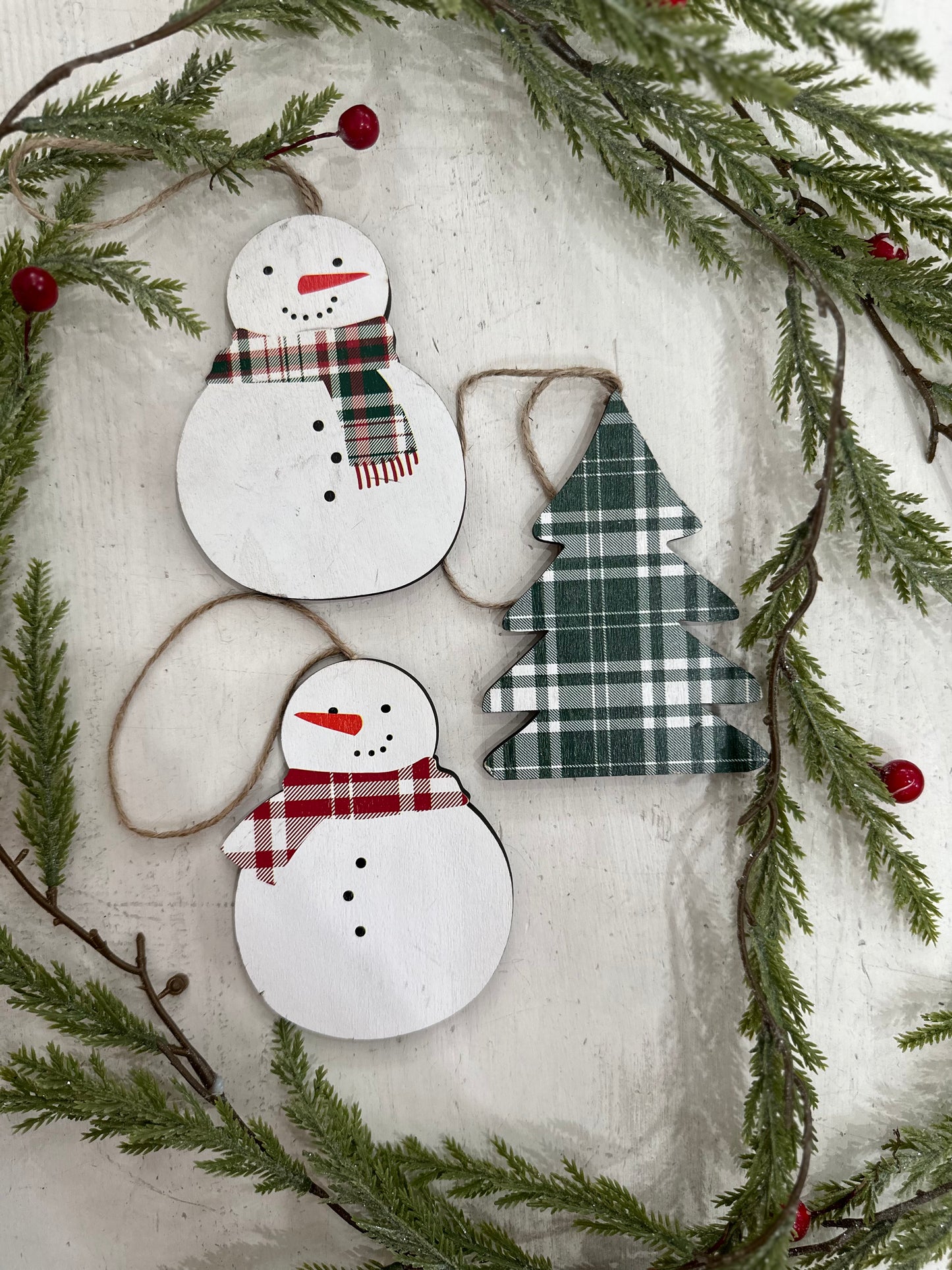 Plaid Christmas Ornaments