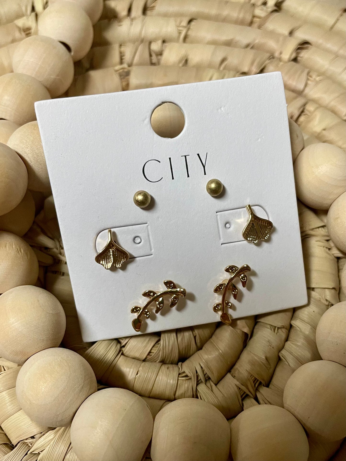 Leaf Earrings Set