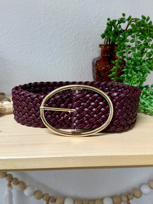 Burgundy Woven Belt
