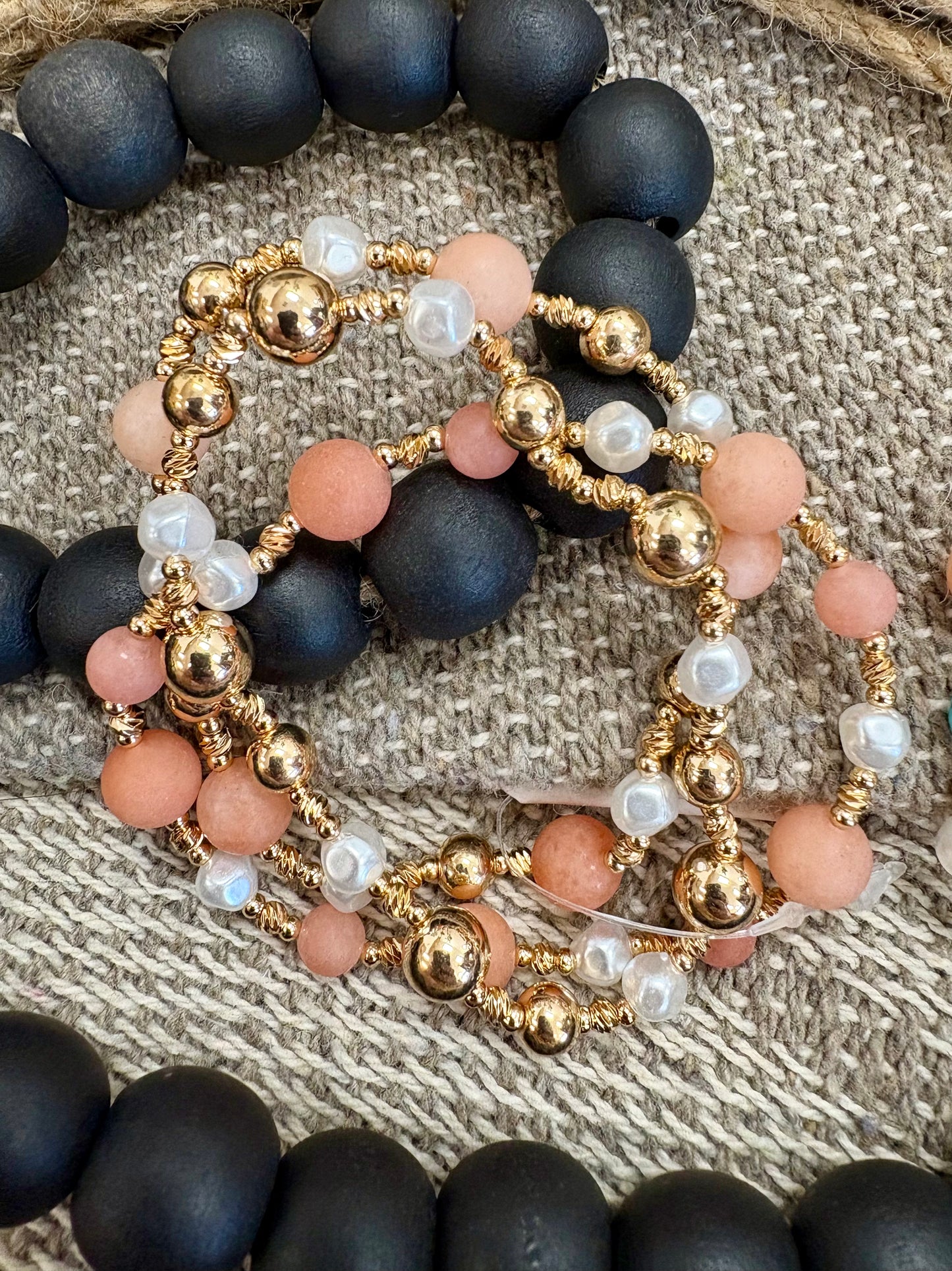 Stone & Gold Bracelet Set