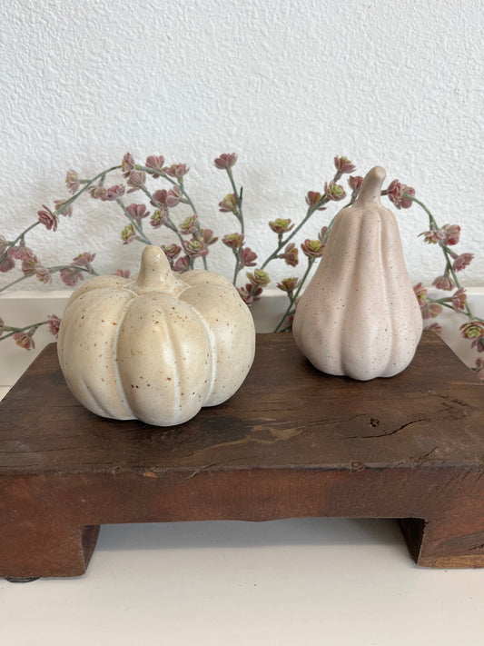 Neutral Stoneware Pumpkins