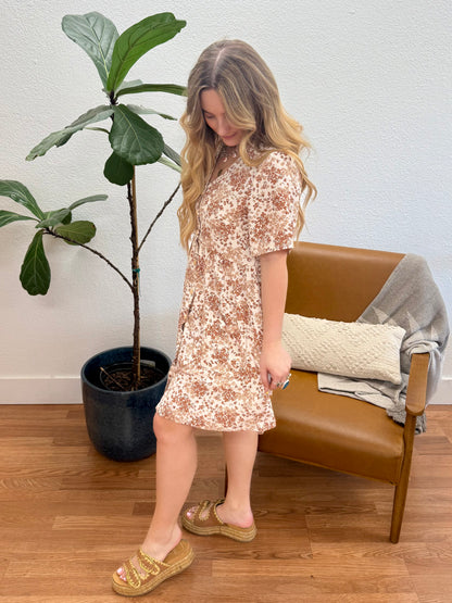 White Floral Babydoll Dress