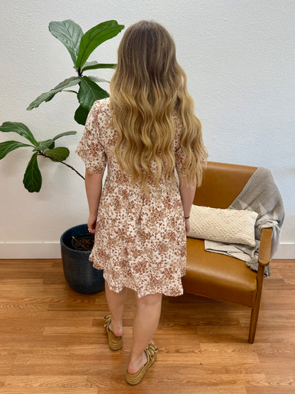 White Floral Babydoll Dress