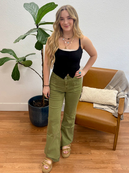 Moss Agate Super High Relaxed Flare
