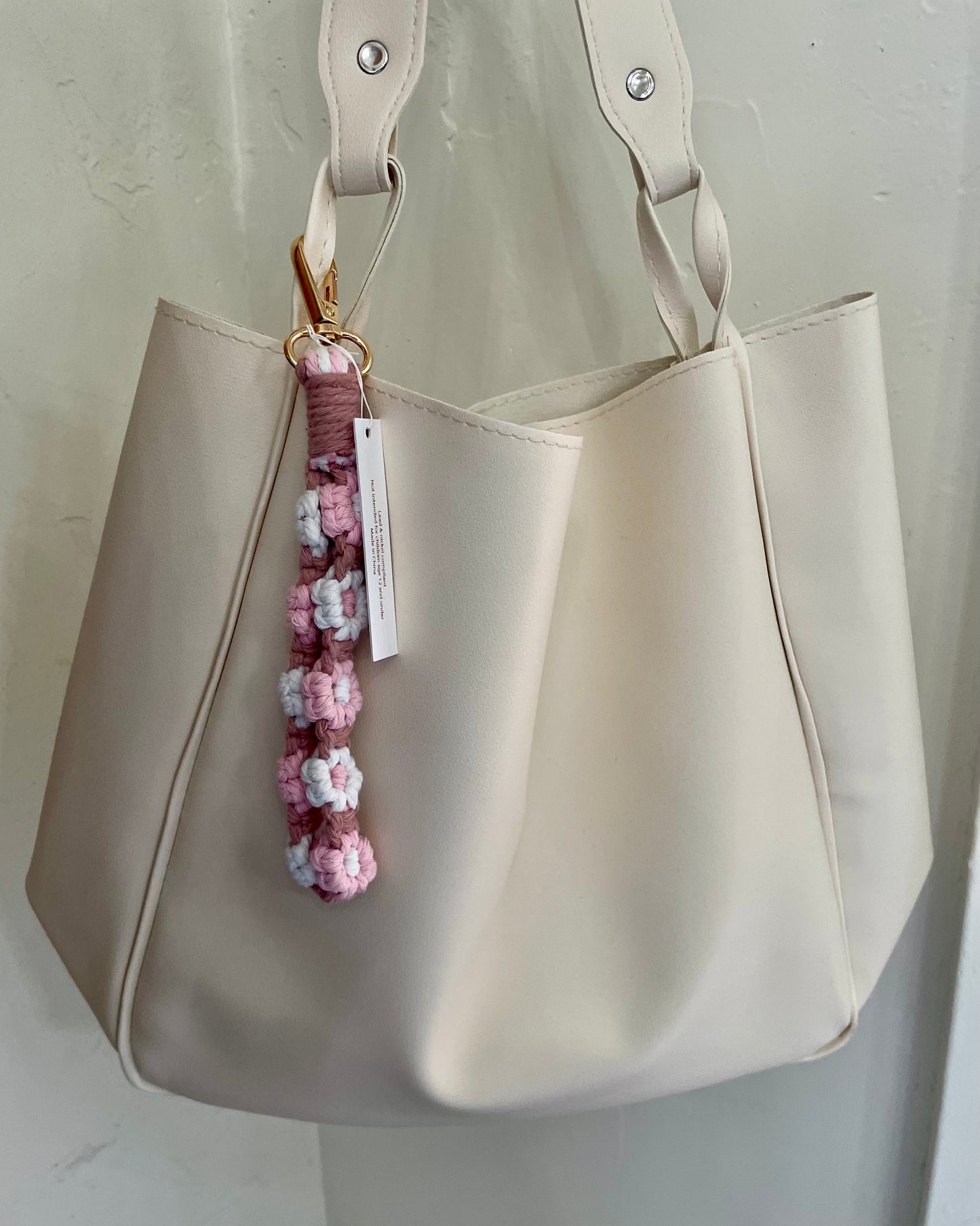 Flower Macrame Wristlet Keychain