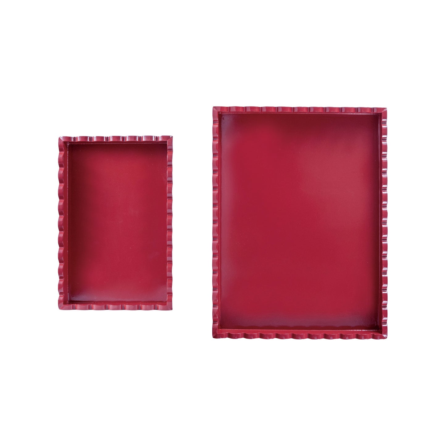 Cranberry Scalloped Tray