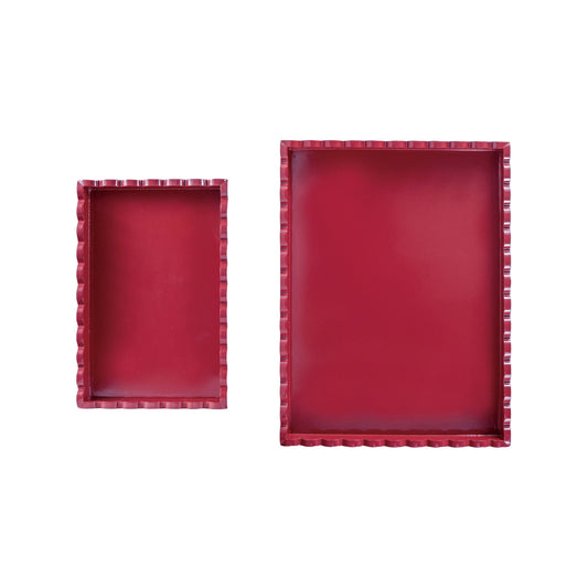 Cranberry Scalloped Tray