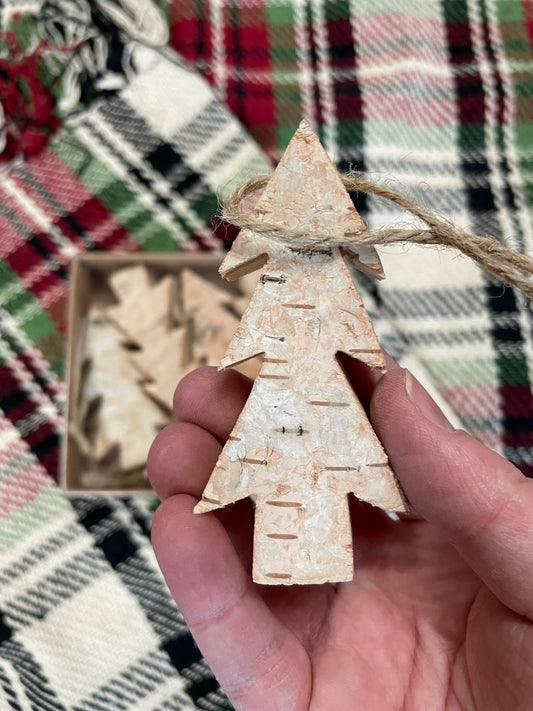 Birch Bark Tree Ornaments