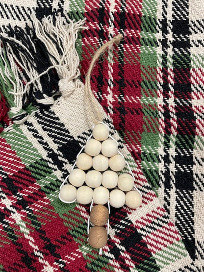 Wooden Beaded Christmas Tree Ornament