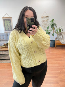 Cream Cable Knit Cardigan