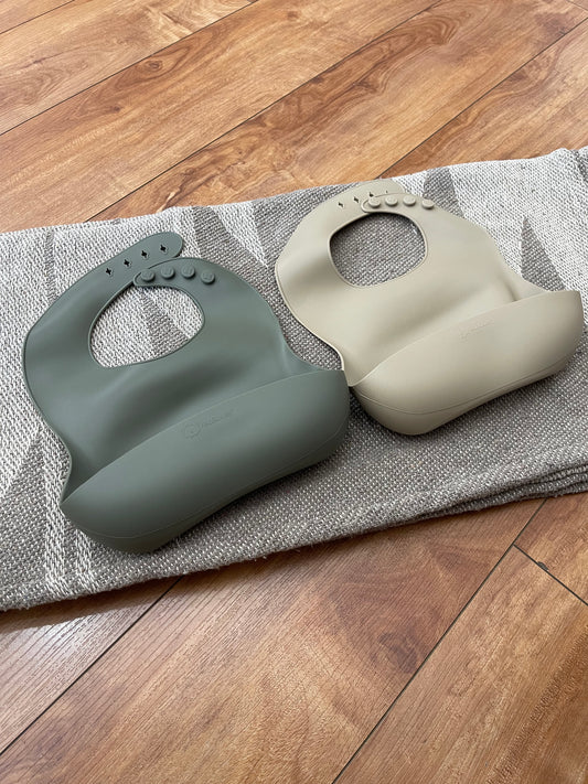 2 Pack Prep Silicone Bibs - Forest