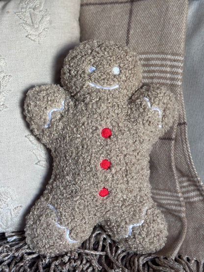 Gingerbread Man Boucle Pillow