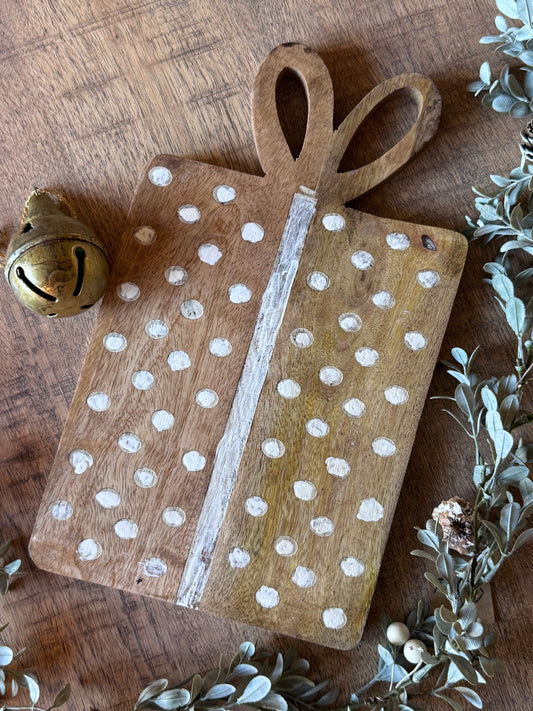 Gift Shaped Mango Wood Serving Board
