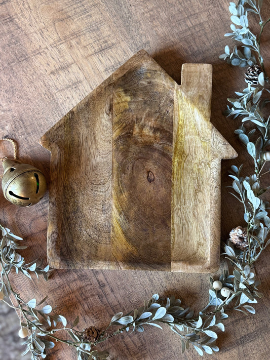 House Shaped Mango Wood Serving Board