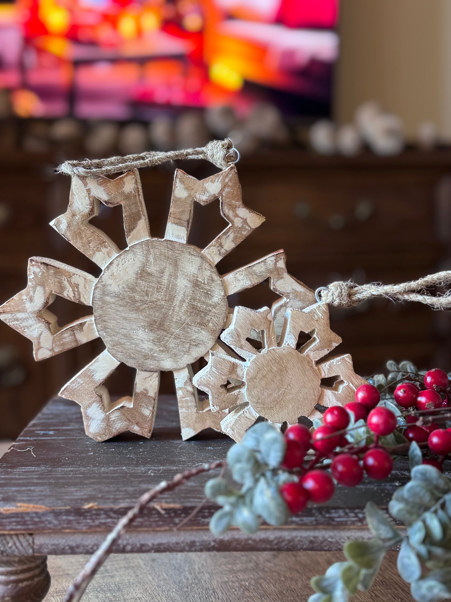 Mini Wooden Snowflake Trivet/Ornament