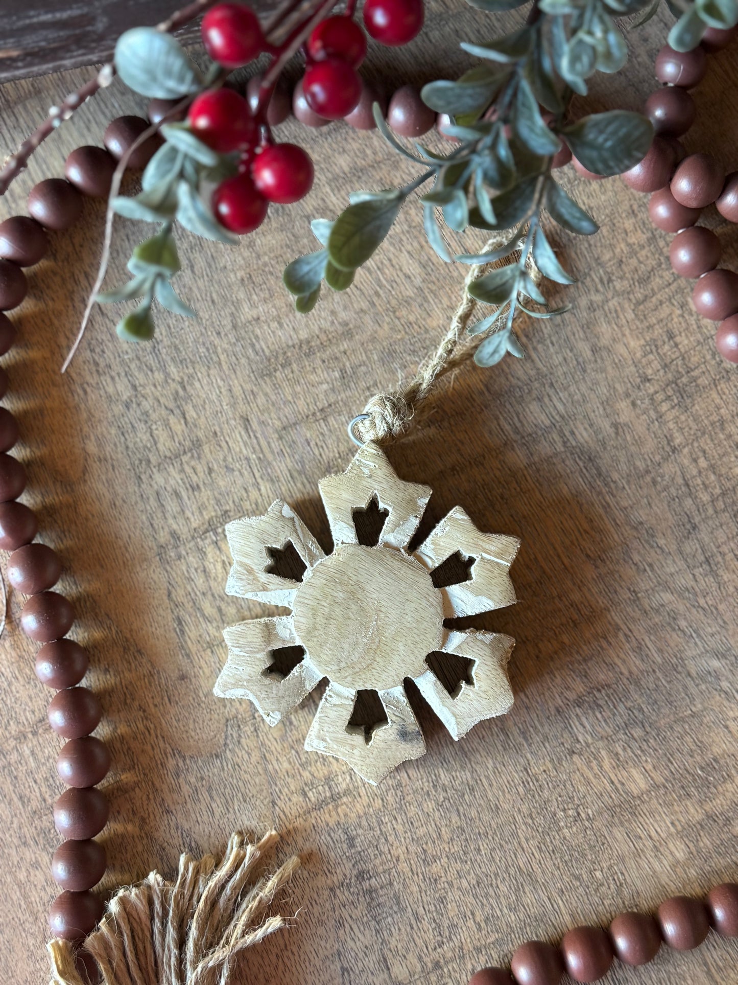 Mini Wooden Snowflake Trivet/Ornament