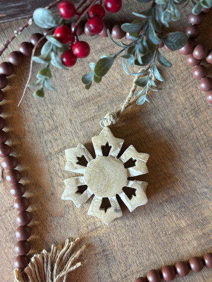 Mini Wooden Snowflake Trivet/Ornament