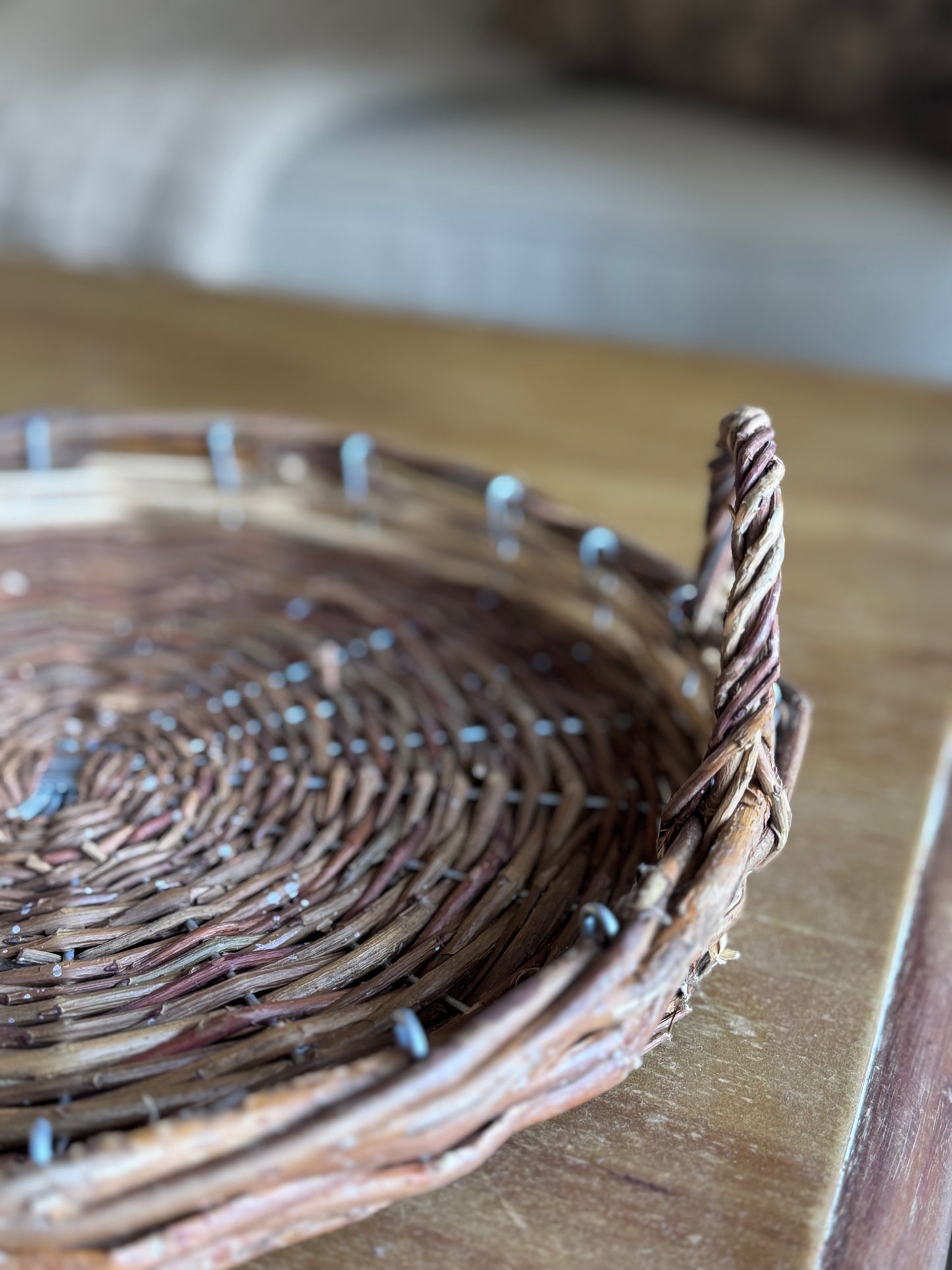 Flat Willow Woven Tray - Terra Cottage
