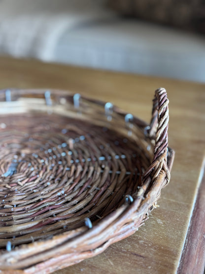 Flat Willow Woven Tray - Terra Cottage