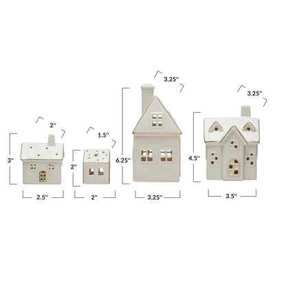 Light Up Electroplated Christmas Village Houses - Sold Separately