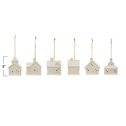 Stoneware Village Light Up Ornaments