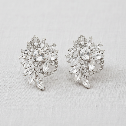 Rhinestone Geometric Flower Stud Earrings