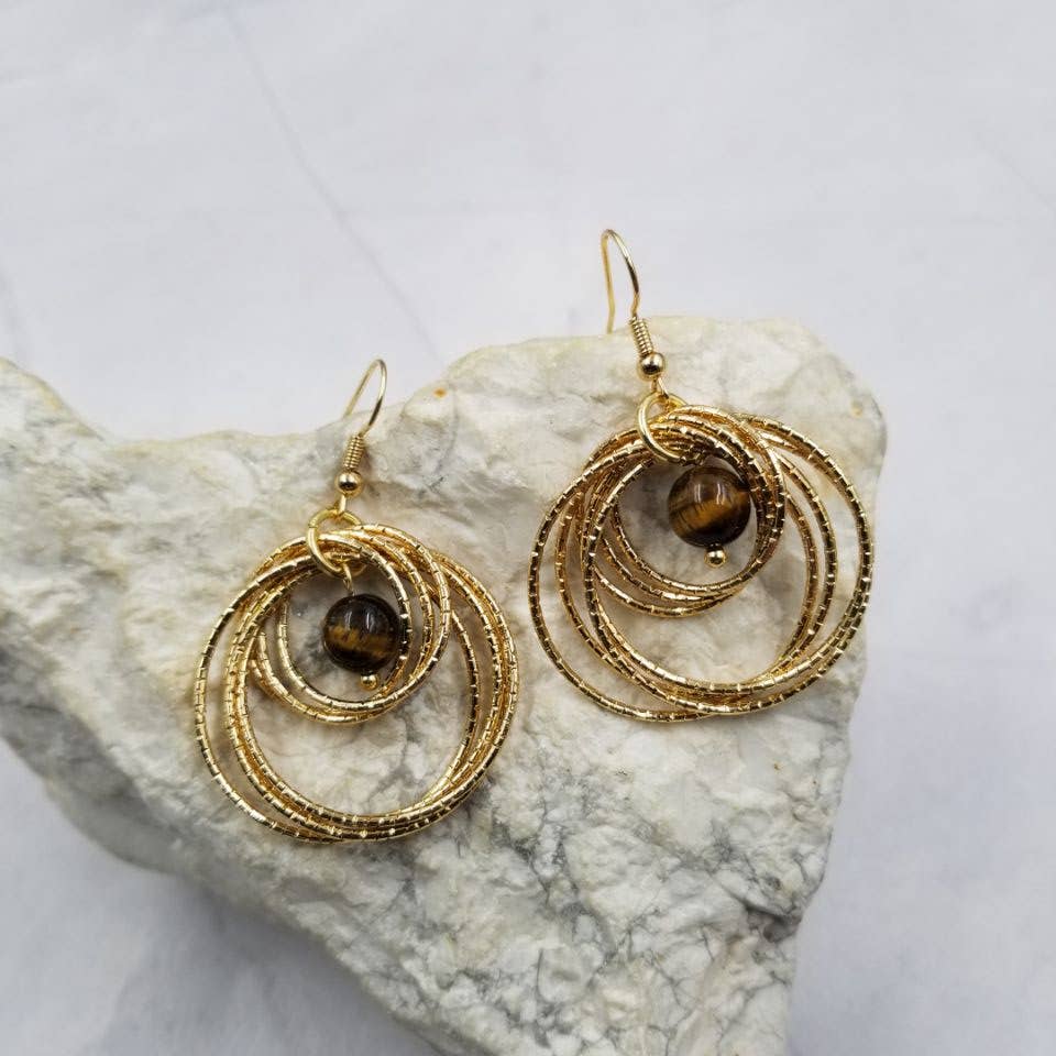 Multi Circle Gemstone Earrings