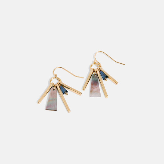 Abalone Spike Dangle Earrings