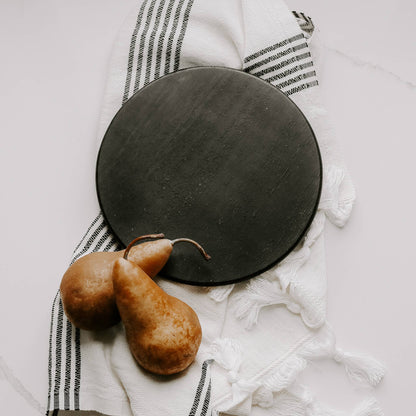 Black Wood Pedestal Stand - Terra Cottage