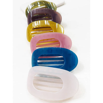 Jelly Colors of Oval Flat Hair Claw Clips