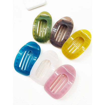 Jelly Colors of Oval Flat Hair Claw Clips