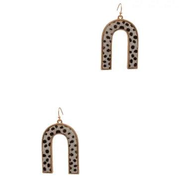 Arch Animal Print Hook Earrings