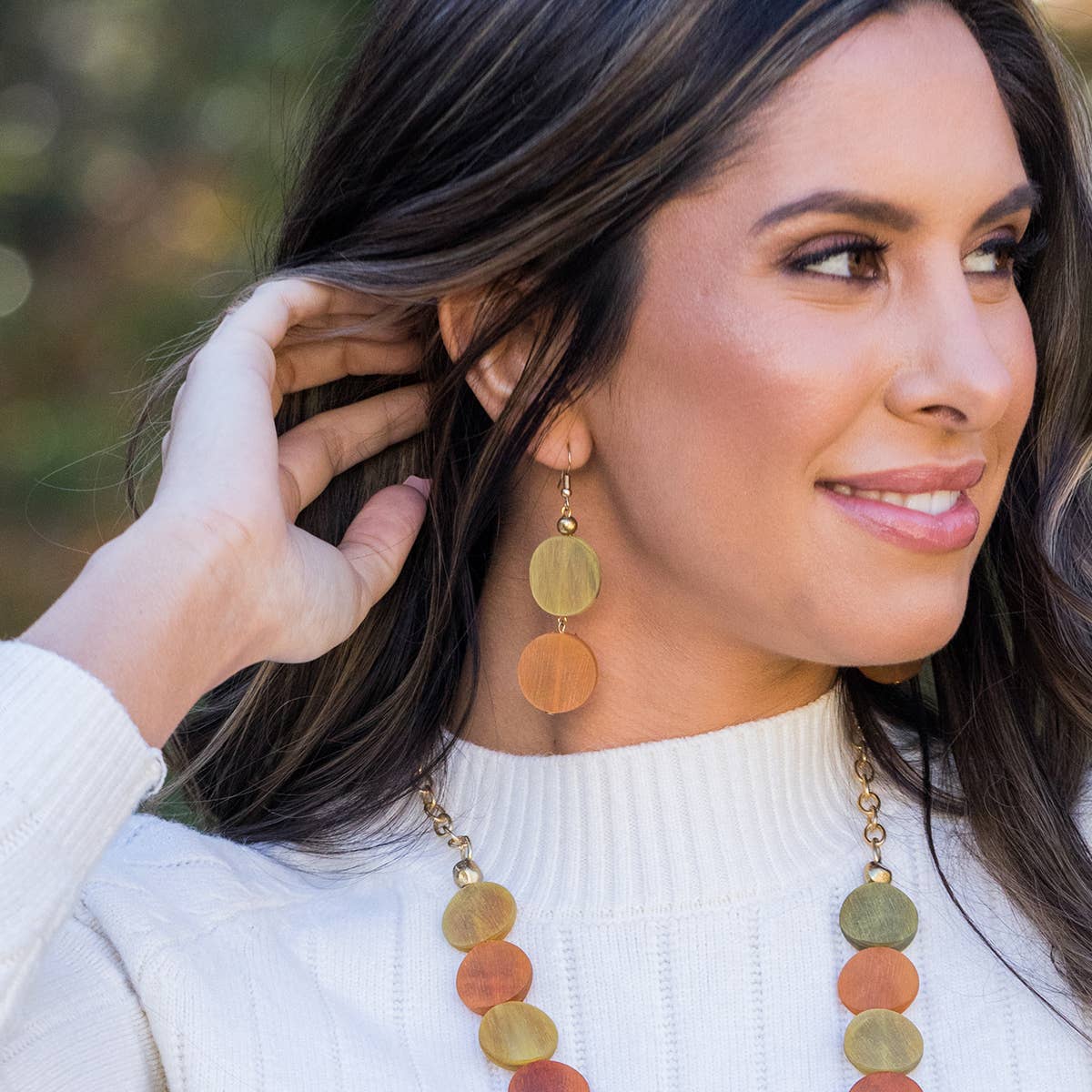 Omala Citrus Sunshine Collection Earrings - Two Discs