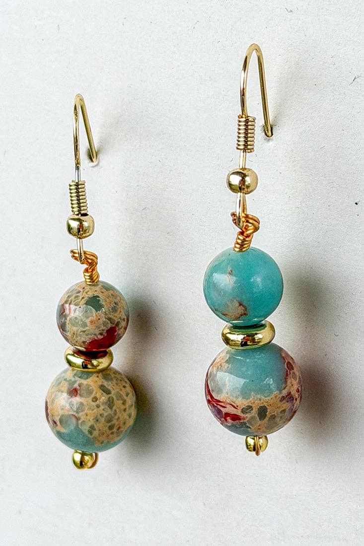 Ruthie Earring - Imperial Jasper - Terra Cottage