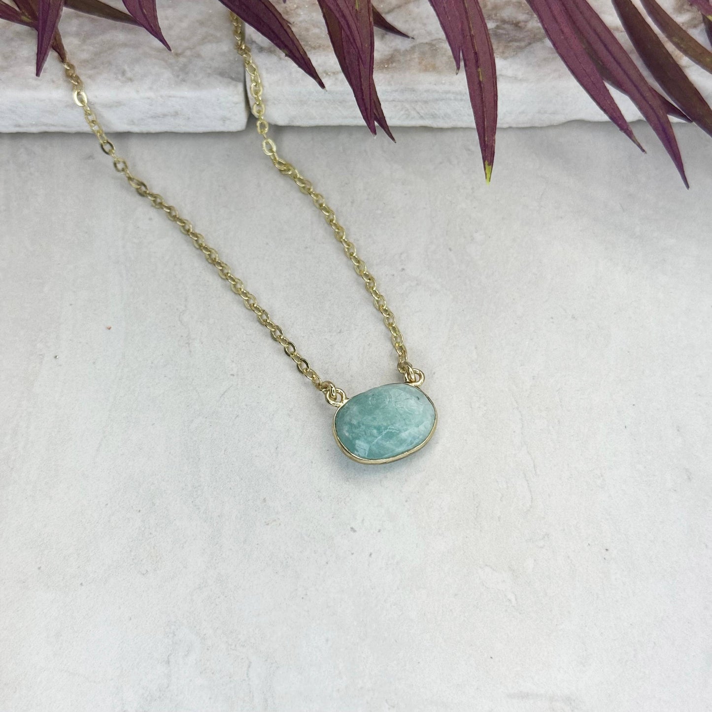 Gold Plated Amazonite Necklace