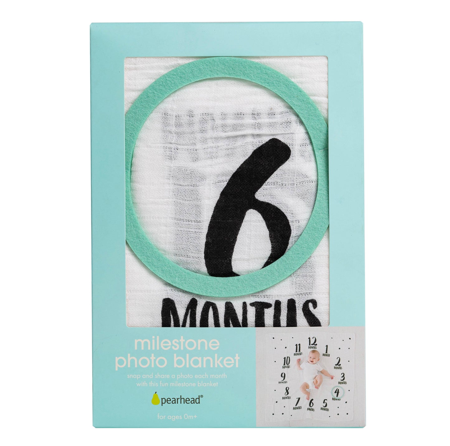 Watch Me Grow Milestone Blanket, Black & White