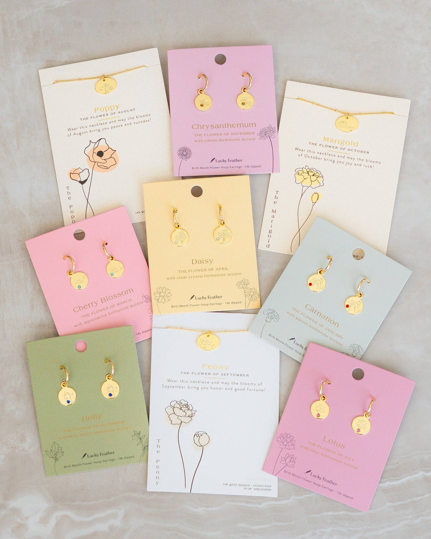 Birth Month Flower Earrings