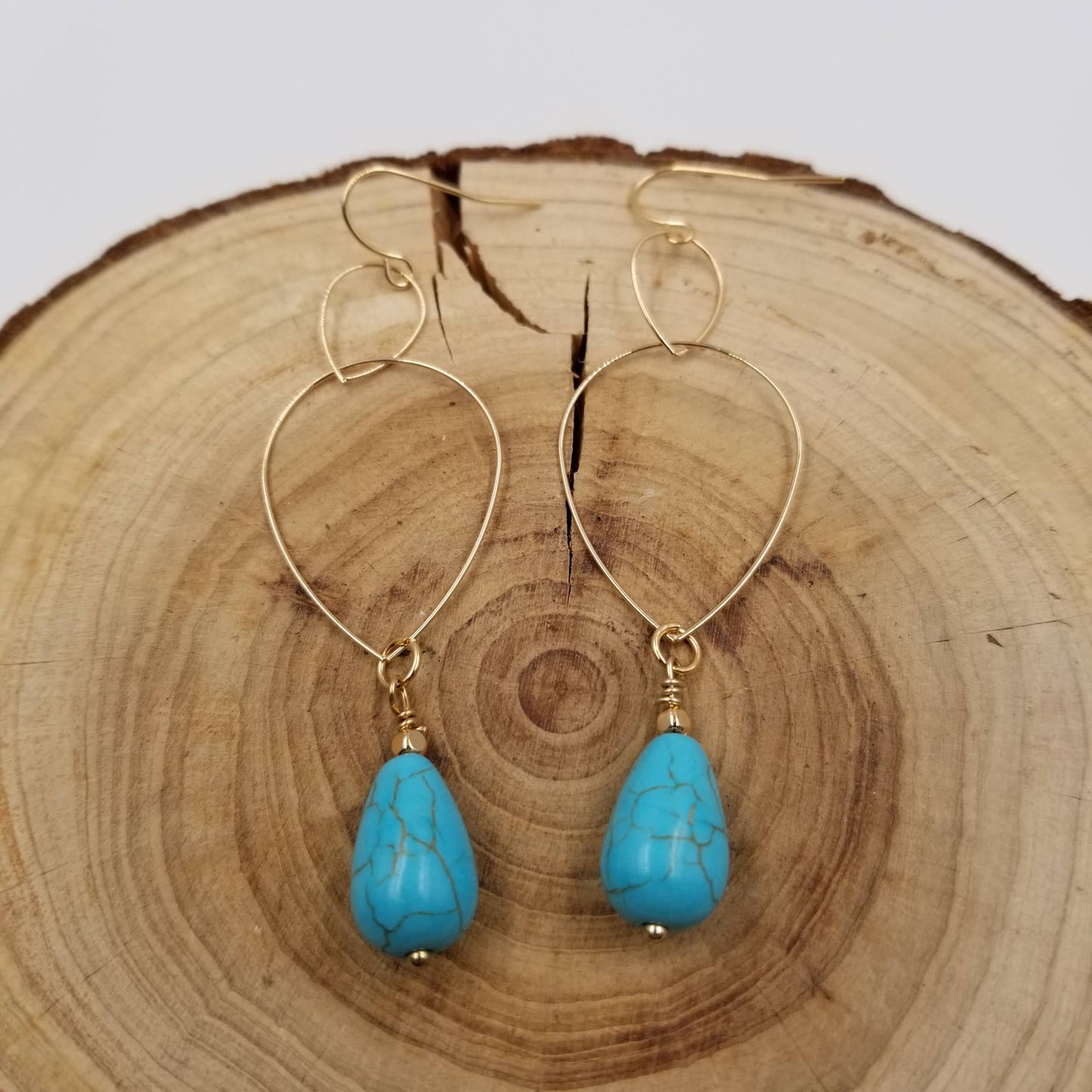 Annular Drop Turquoise Earrings