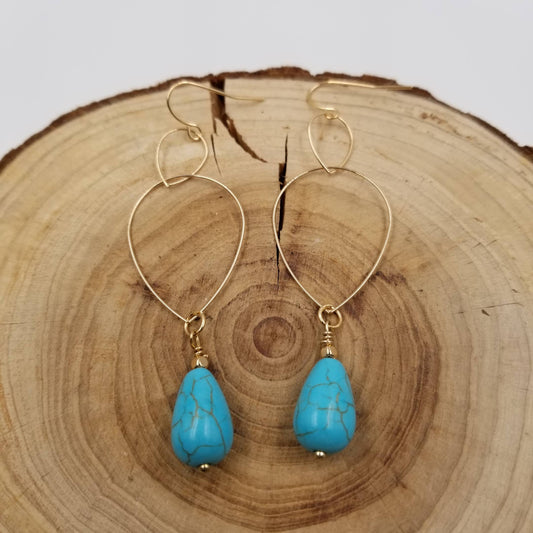 Annular Drop Turquoise Earrings