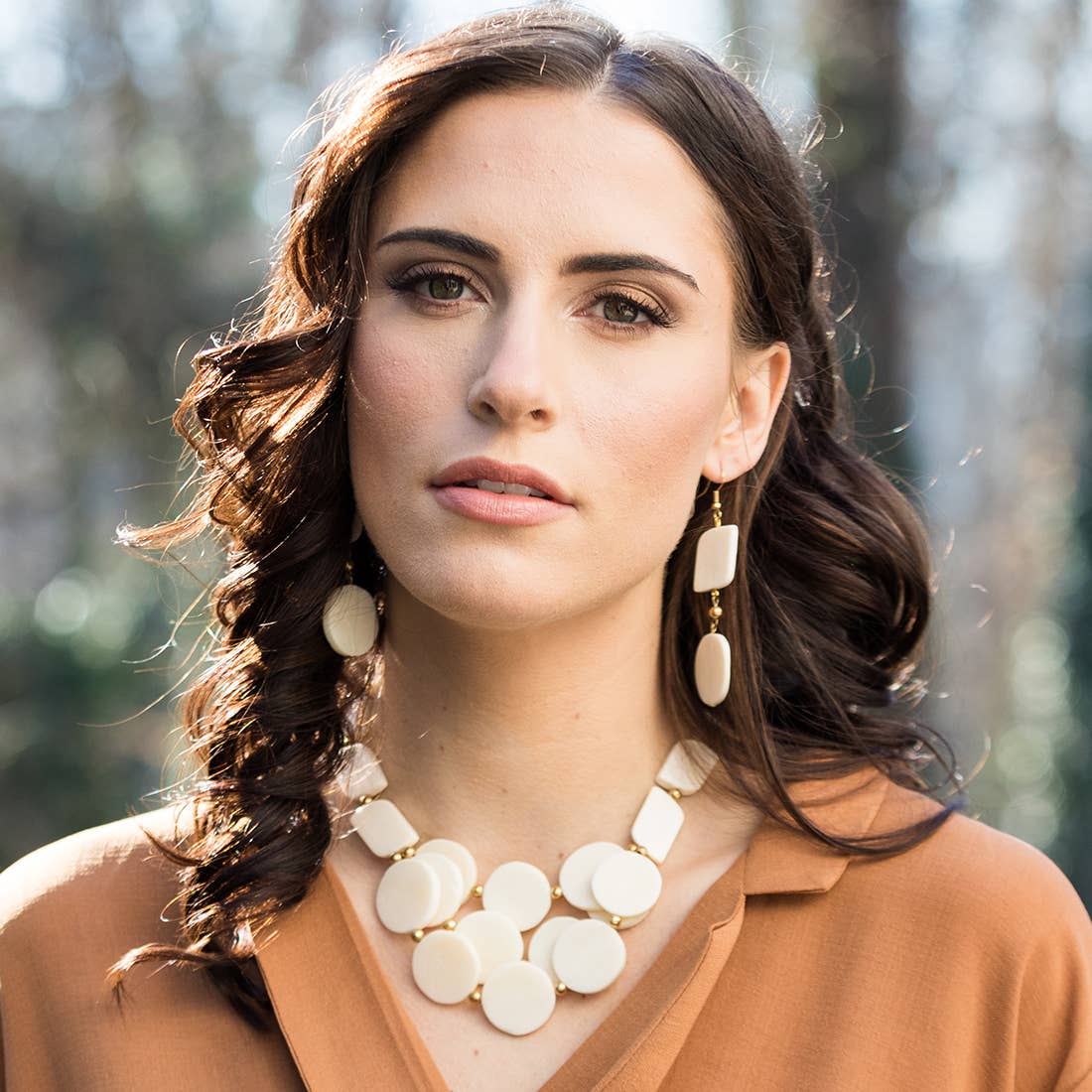 Omala Modern Monochrome Collection Earrings - White Drops