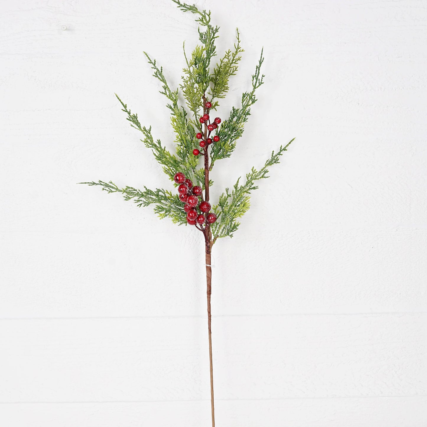 Icy Cedar Pine and Red Berry Spray